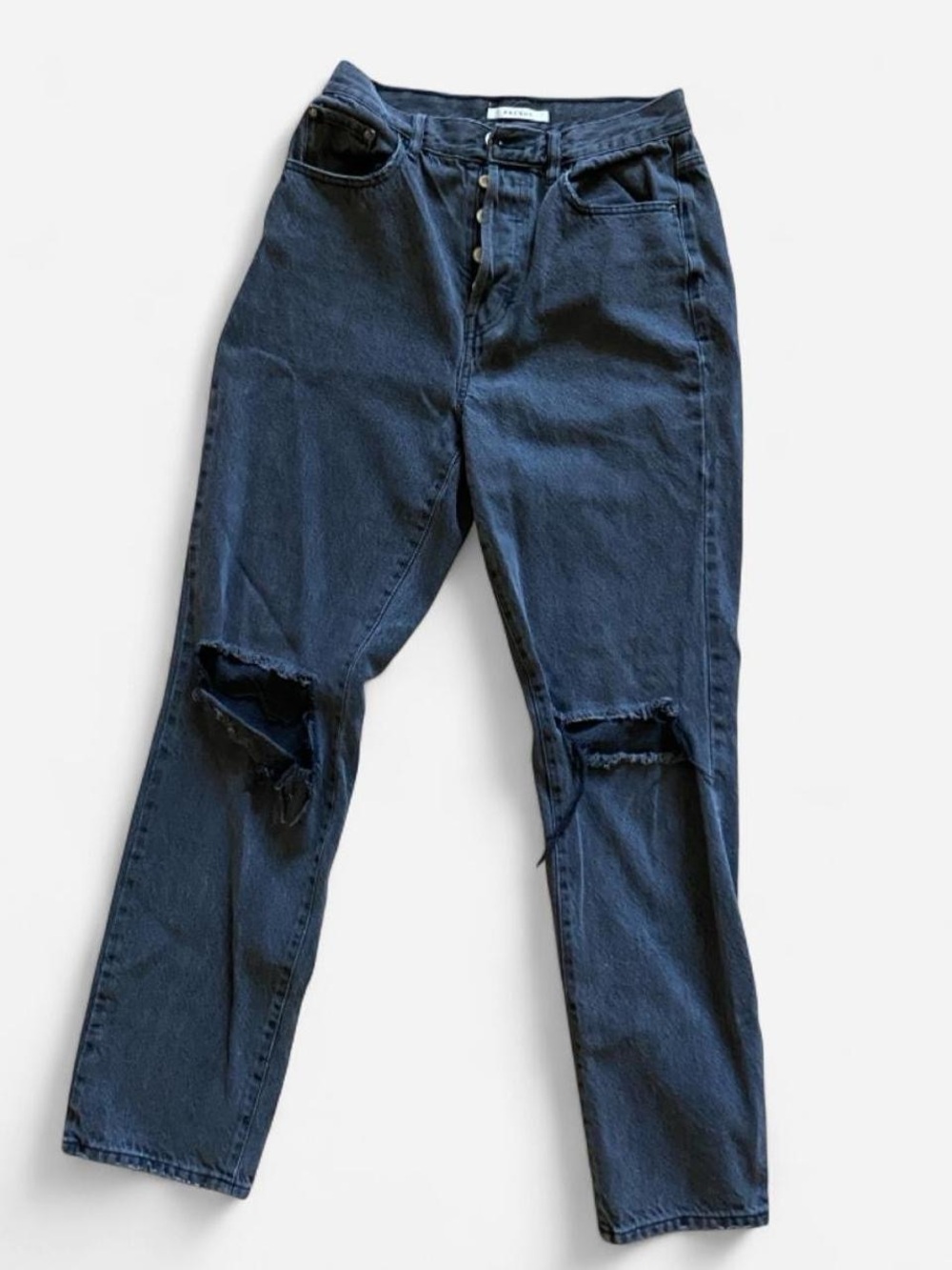 PacSun Black/Gray Wash Distressed Dad Denim Jeans